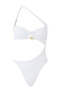 Palm Tree Patterned One Piece Swimsuit - White