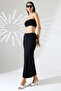 Women's Black Crop Ruffle Skirt Set Mcs 223 - 5