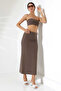Women's Brown Crop Skirt Suit Mcs 222