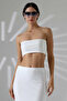 Women's White Crop Skirt Suit Mcs 222 - 2
