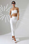 Women's White Crop Skirt Suit Mcs 222