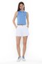 Women's Cotton Natural Blue Polo Shirt, Stylish Lightweight Perfect for Casual Summer Styling - 4