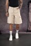 High Waist Cargo Pocket Men's Denim Capri Shorts - 4