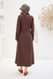 Women's Brown Poplin Side Tie Dress - 6