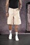 High Waist Cargo Pocket Men's Denim Capri Shorts - 2
