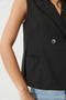 Women's Black Shawl Collar Asymmetrical Cut Vest 60429 60283003 - 5