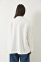 Women's Ecru Padded Lining Striped Strawberry Fabric Blazer Jacket 50178 60283002 - 8