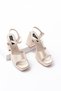 Feli Beige Satin Platform Heeled Casual Shoes - 2