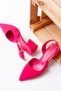 Duara Fuchsia Matte Satin Side Buckle (4 cm Heel Length) Pointed Toe Heeled Ballerina Shoes
