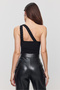 Asymmetrical One Shoulder Stone Detail Sandy Body - 5