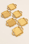Tador Minimal Coffee Side Square Presentation Bowl with Handles Gold Set of 6 - 6