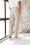 Beige Cotton Lightweight and Comfortable Fit Men's Pants Baggy - 4