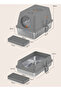 Stainless Steel Litter Box with Lid Metal Cat Litter Box with Litter Scoop - 8