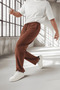 Lightweight and Breathable Cotton Relaxed Fit Baggy Men's Pants - Coffee