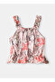Girls Pink Floral Ruffled Top