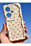 Reno 11F Case Camera Protection Wave Edge Red Heart Pattern Silicone Cover - 8