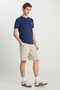 100% Cotton Regular Fit Regular Cut Crew Neck Minimal Logo Navy Blue T-Shirt - 3