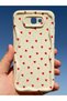 Galaxy J7 Prime Case Camera Protected Red Heart Pattern Silicone Cover with Wave Edge - 7