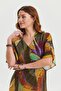 Button Detail V-Neck Short Sleeve Summer Dress - 5