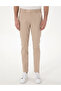Beige Slim Fit Elastic Waist Canvas Trousers 50301759-Vr011 - 2