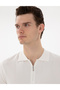 Ecru Slim Fit Zippered Polo Neck Knitwear T-Shirt 50305984-Vr019 - 2