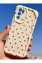 Oppo A16 Case Camera Protected Wave Edge Red Heart Pattern Silicone Cover - 7