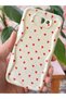 Galaxy J7 Prime Case Camera Protected Red Heart Pattern Silicone Cover with Wave Edge