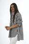Women's Striped Single Pocket Oversize Shirt - 4