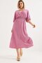 Double Breasted Collar Midi Dress with Waistband Pink