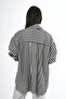 Women's Striped Single Pocket Oversize Shirt - 5