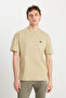 100% Cotton Relaxed Fit Wide Cut Minimal Logo Green T-Shirt