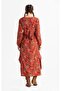 Long Sleeve Velvetin Ayşegül Patterned Long Autumn and Winter Dress Burgundy Brd - 2