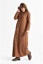 Long Sleeve Flannel Nurcan Long Autumn and Winter Dress Mustard Hrd - 4