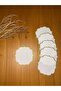 Linen Linen Gold Glitter Embroidery Embroidered 6 Pieces Cocktail Presentation Napkin Suitable for Etamine Processing