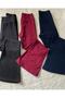 Burgundy Black Navy Blue 3 Pieces Women's Wide Leg Flared Leggings