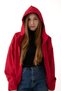 Sports Women's Red Hooded Windproof Seasonal Raincoat with Pocket Inside - 3
