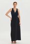 V Neck Slit Detail Long Dress - 5