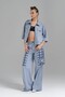 Women's Striped Woven Fabric Comfortable Fit Short Sleeve Jacket - 5
