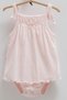 100% Cotton Baby Girl's Drawstring Suspenders with Snap Buttons at the Bottom - 2