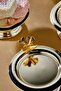 Decorative Metal 6-Piece Turkish Delight Holder, Coffee Serving Set - Butterfly Detailed - 7
