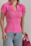 Mink Knitwear Fabric V-Neck Short Sleeve Blouse 0271 - 5