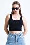 Women's Camisole Fabric Wide Strap Crop Blouse - 3