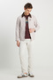 100% Cotton Regular Fit Regular Cut Velvet Collar Gray Jacket - 3