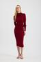 Burgundy Waist Drawstring Detail Dress 3686 - 6