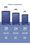 Lightweight Travel Luggage Trolley Set 3 Pcs ABS -Navy - 4