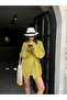 Women's Oil Green 100% Modal Fabric Tied Oversize Jacket 29106 - 4