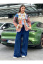 Kadın Patchwork Desenli Oversize Ceket - 6