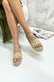 Beige Straw Wedge Heel Women's Sandals Ew7016