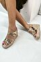 Gold Straw Wedge Heel Women's Sandals Ew7002 - 3
