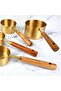 4 Size Measuring Spoon Set with Wooden Handle and Stainless Steel Scale - 4